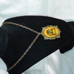 Vintage Liberty Bell Pendant on necklace